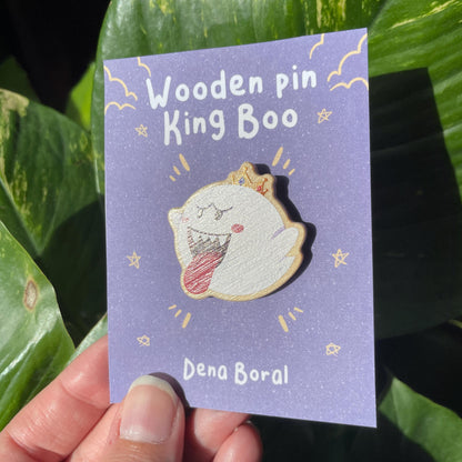 Rey Boo Pin de madera natural, Super Mario Bros, Nintendo Switch