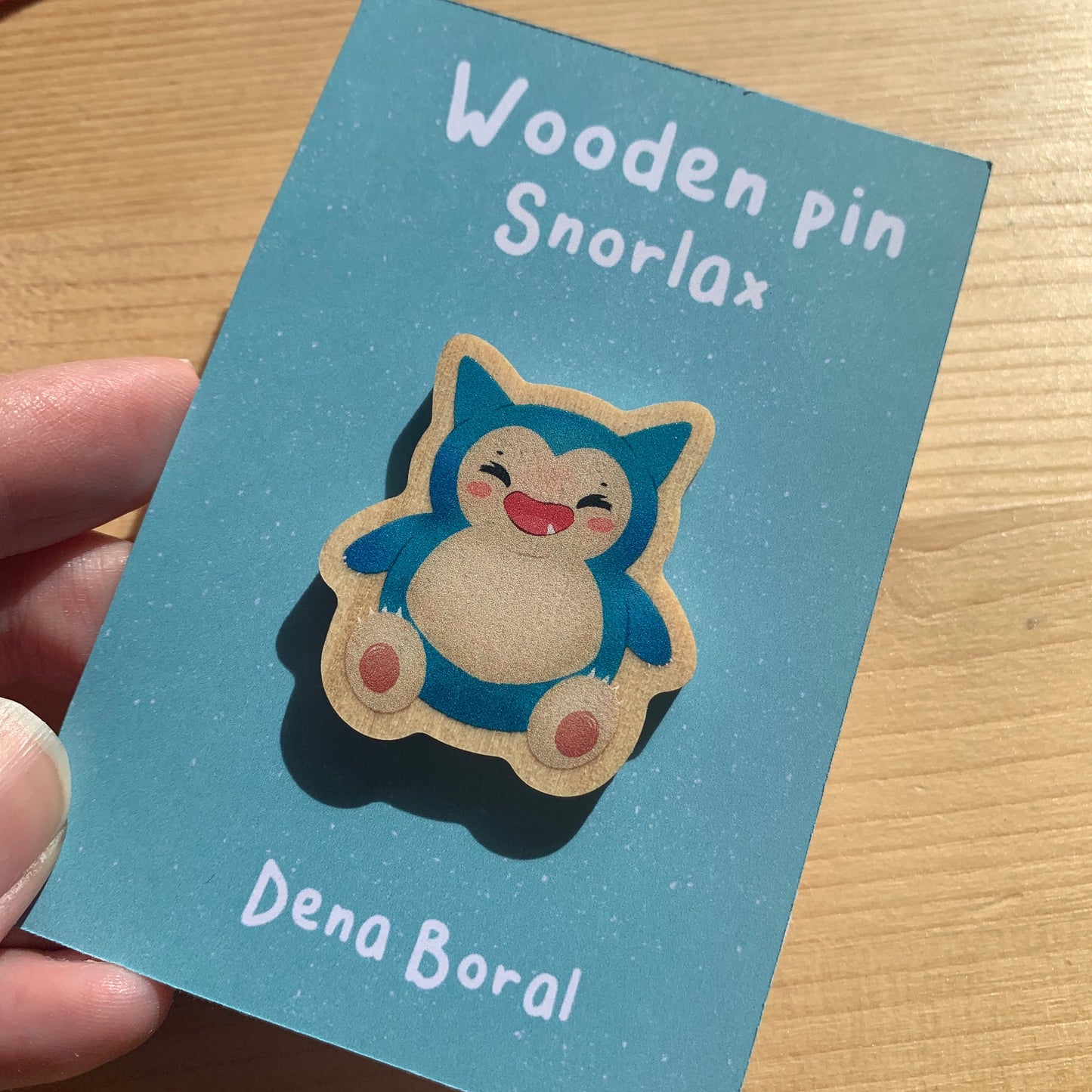 Pin de Madera Snorlax-poke   |Snorlax  Wooden Pin Badge | Snorlax