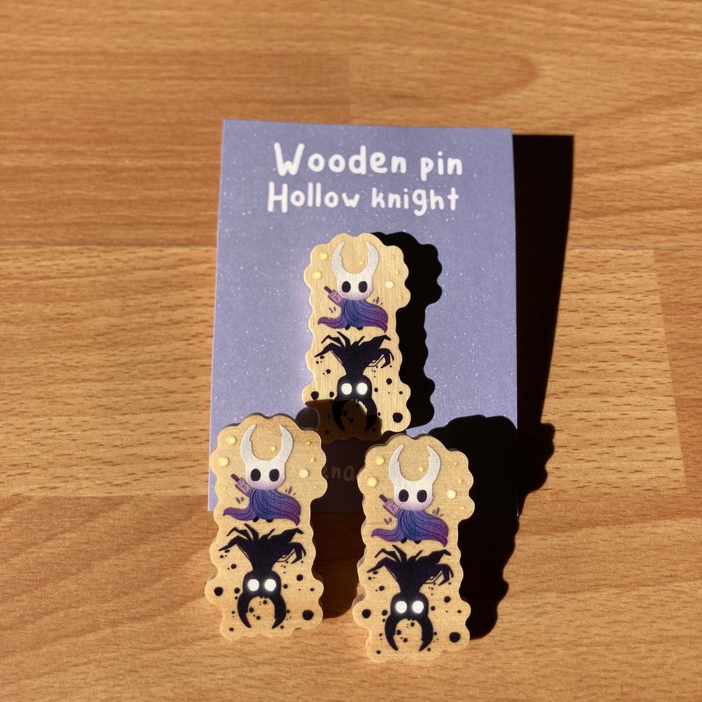 Pin de Madera Hollow Knight: Wooden Pin Inspired Videogame,  Original Regalo Eco Friendly Madera Natural