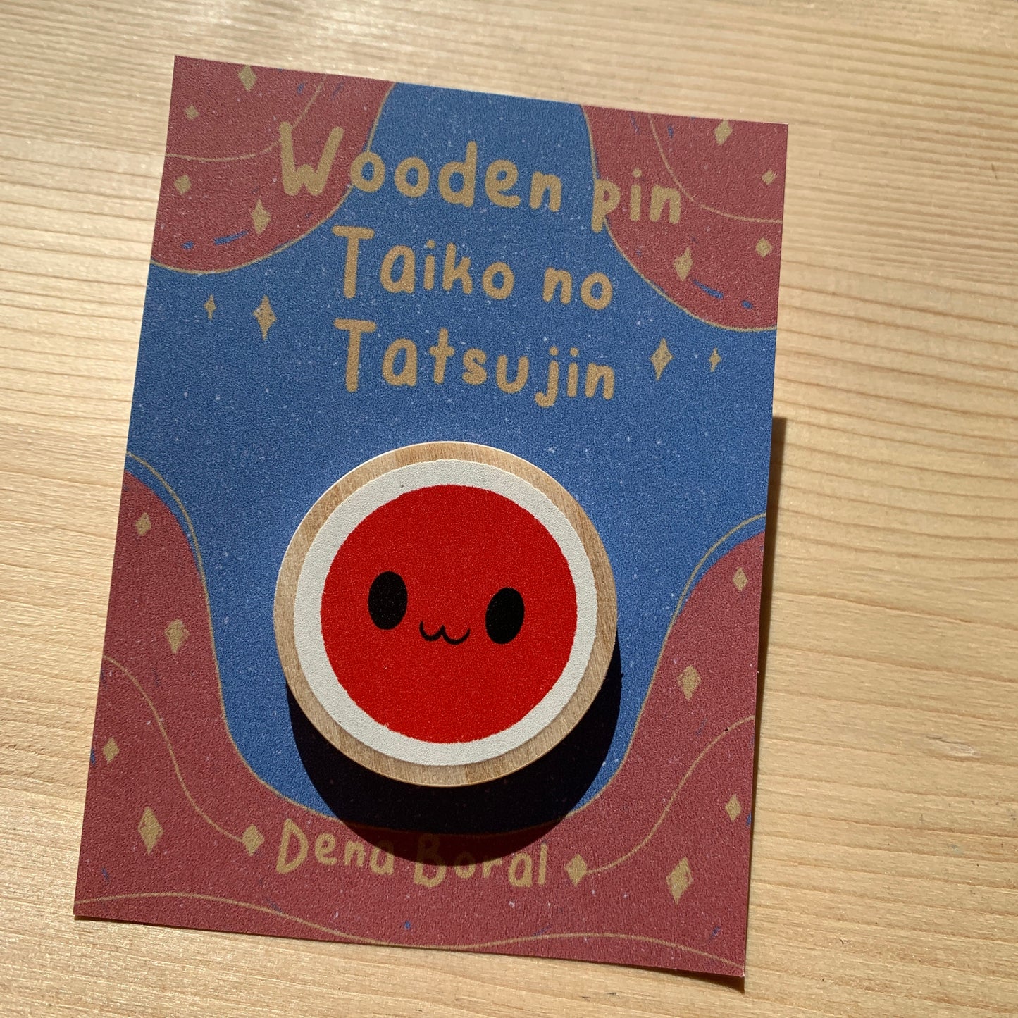 Pin de Madera Taiko No Tatsujin | Drum Wooden Pin Inspired Tambor | Pin Original Regalo Eco Friendly Madera Natural