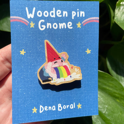 Gnomo Gravity Falls Pin de Madera Natural