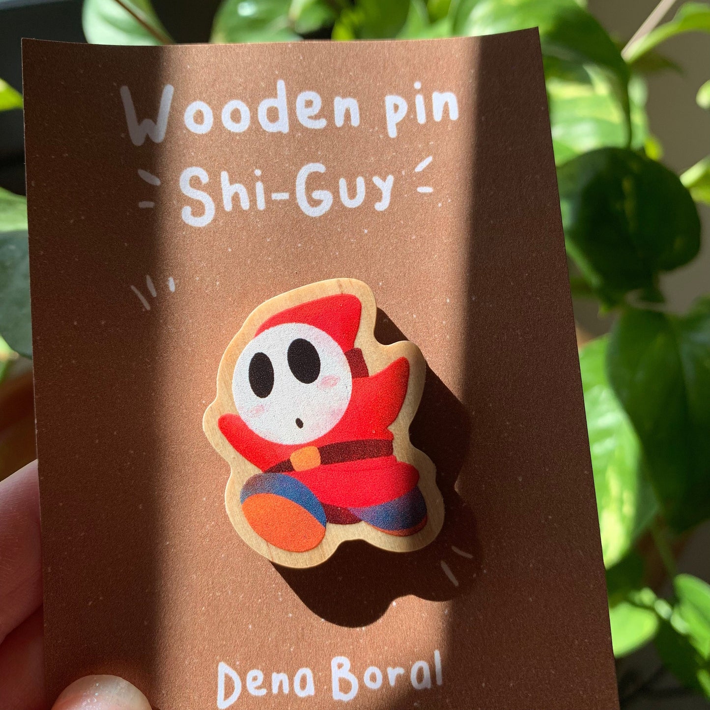 Pin de madera natural, Shi-Guy Super Mario Bros, Nintendo Switch
