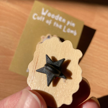 Pin de Madera Cult of the Lamb Pack de 2 | Wooden Pin Inspired | Pin Original Regalo Eco Friendly Madera Natural