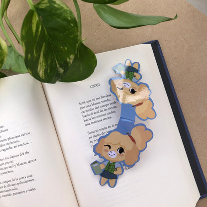 Canela Isabelle Animal Crossing Marcapáginas | Separador magnético Punto de Libro | Hecho a mano Handmade | Animal Crossing New Horizons