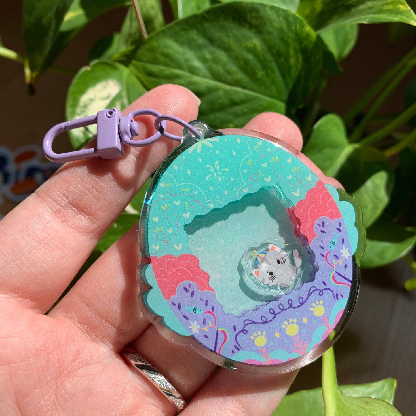 Llavero gato blanco | Tamagotchi shaker