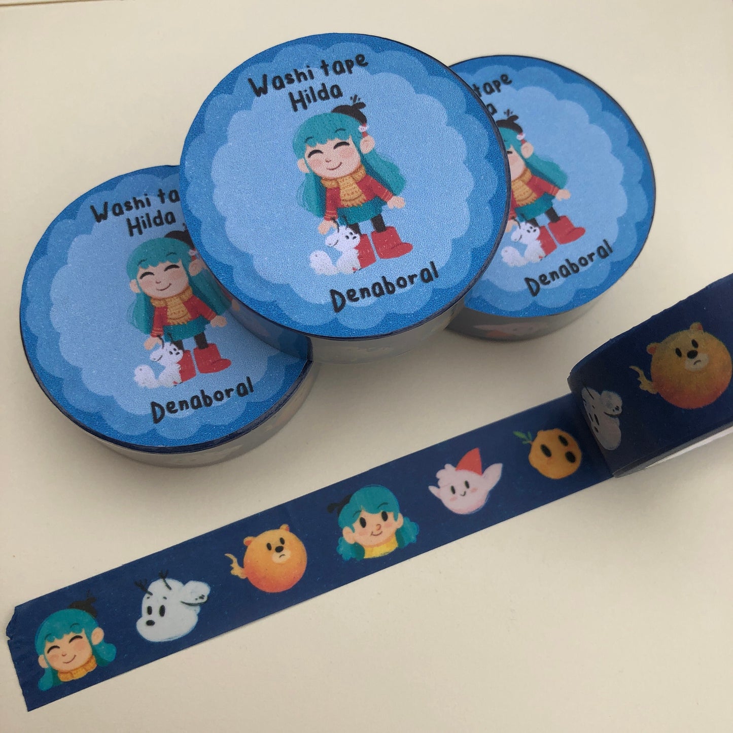 Hilda Washi Tape | Hilda The Series Planner Tapes Handmade | Netflix Fanart Gift Card Design Gift Packaging | Cute Pattern Decorative Tape