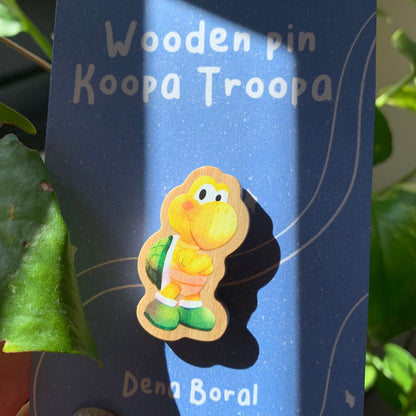 Wooden Pin, koopa troopa Super Mario Bros, Nintendo Switch Badge