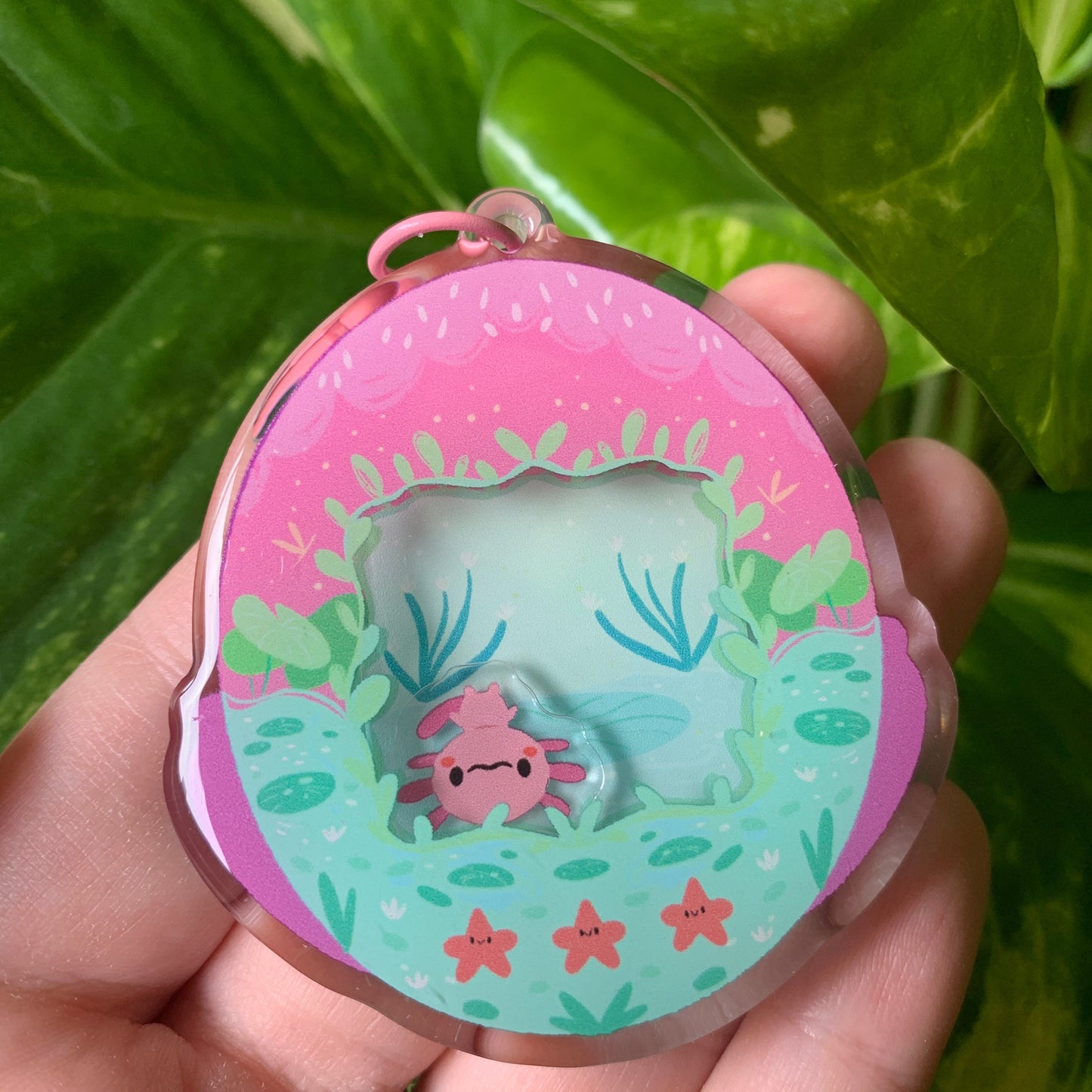 Shaker Axolote Llavero | Tamagotchi shaker Keychain Ajolote Axolotl