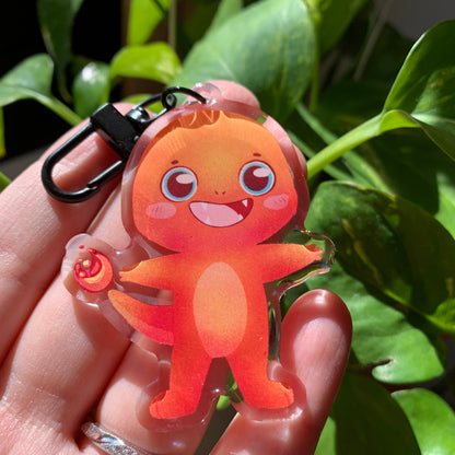 Charmander-Poke Keyring | Poke llavero | Fanart colgante regalo llaves mochila