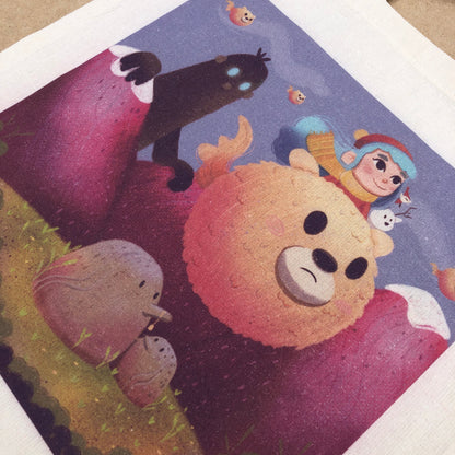 Tote Bag Hilda | Bolsa Tela Fanart Hilda The Series | Netflix Fan Art 100% Algodón 40x40cm 16x16inch