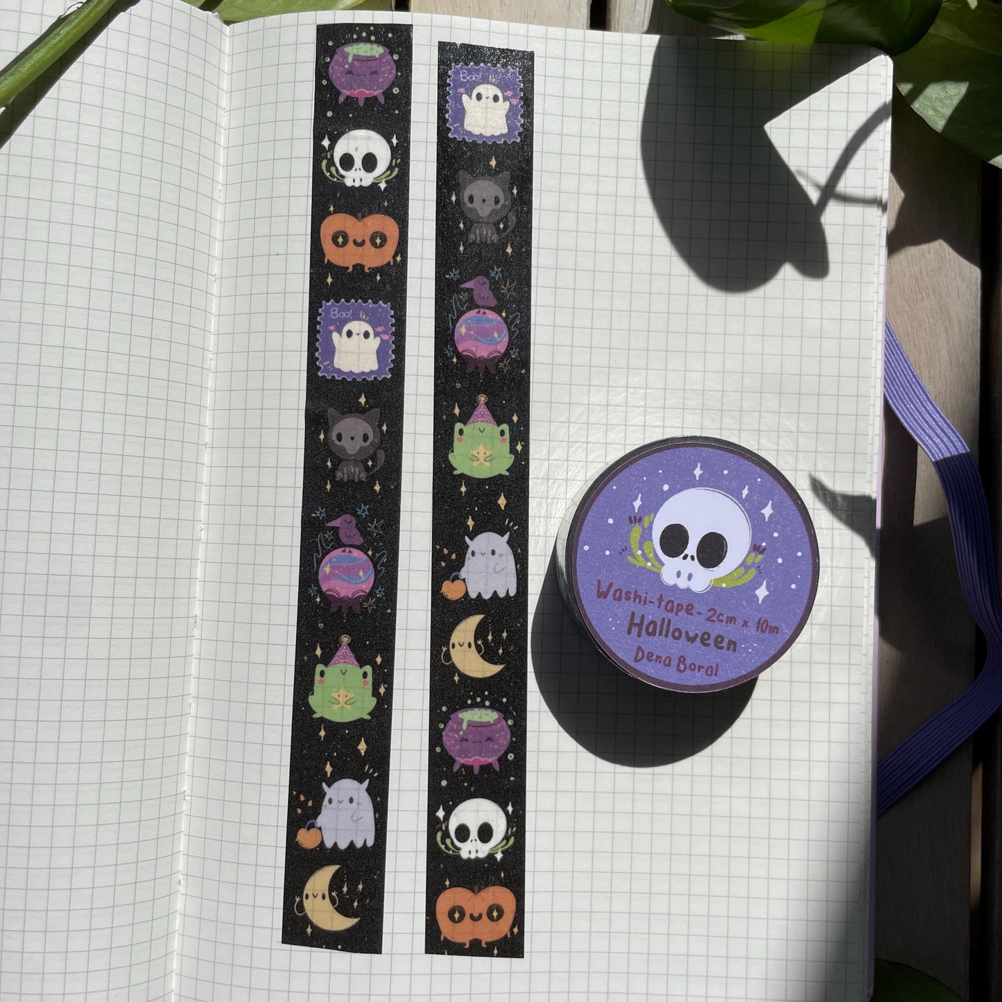 Washi Tape Spooky Monstruos Ilustrado: Cinta Decorativa Retro y Kawaii de la colección "Halloween"