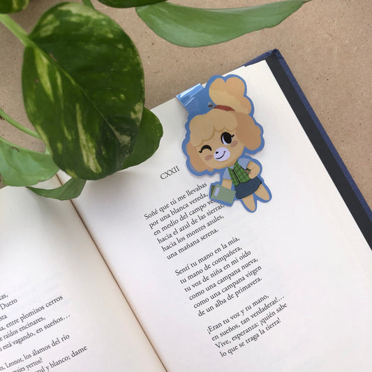 Canela Isabelle Animal Crossing Marcapáginas | Separador magnético Punto de Libro | Hecho a mano Handmade | Animal Crossing New Horizons