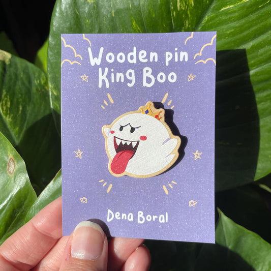 Rey Boo Pin de madera natural, Super Mario Bros, Nintendo Switch