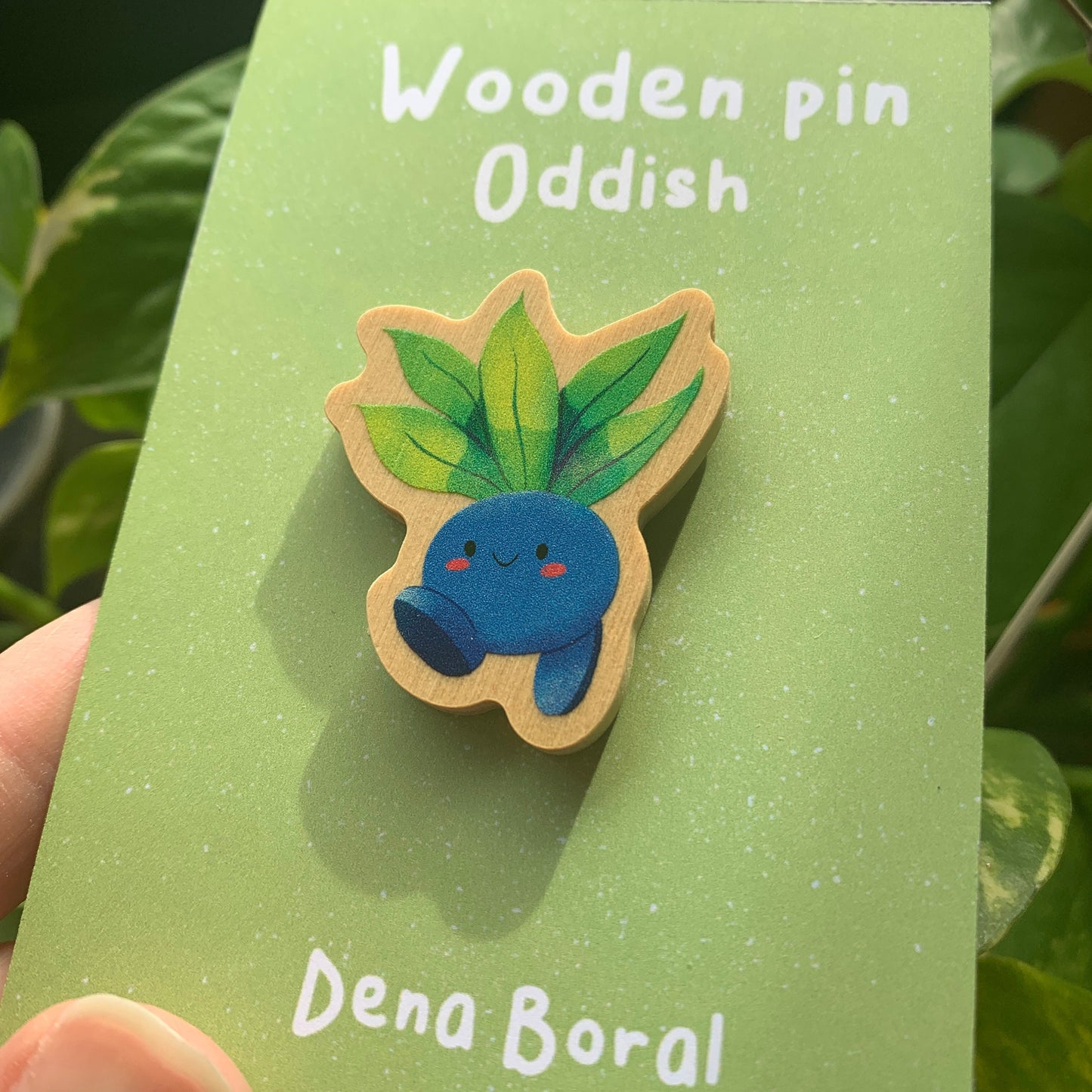 Pin de Madera Oddish-poke | Oddish  Wooden Pin Badge | Oddish