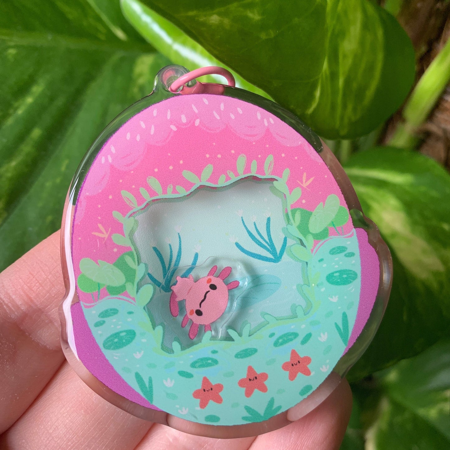 Shaker Axolote Llavero | Tamagotchi shaker Keychain Ajolote Axolotl