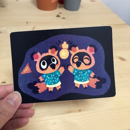 Postal Nendo & Tendo Animal Crossing New Horizons | Ilustración Original | Mini Print | Nintendo Switch