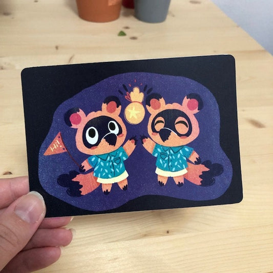 Postal Nendo & Tendo Animal Crossing New Horizons | Ilustración Original | Mini Print | Nintendo Switch