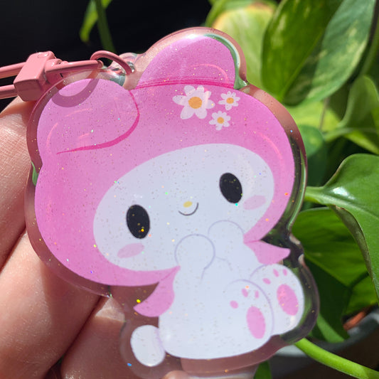 Melody Keyring | Llavero acrilico epoxy con glitter | Colgante regalo llaves mochila
