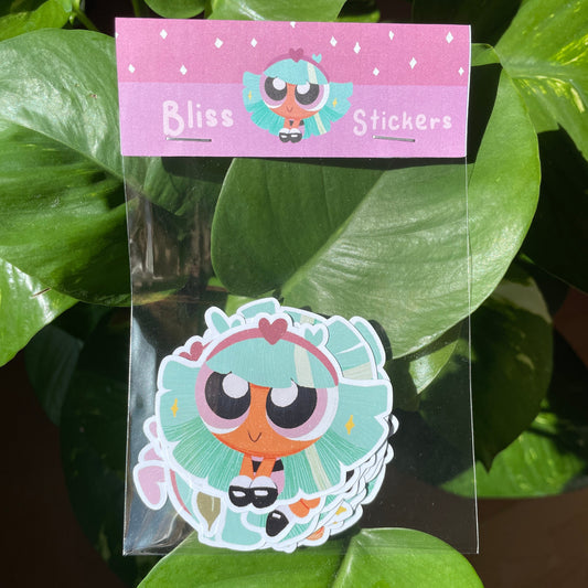 Pack Pegatinas Cristal Las Supernenas | Bliss The Powerpuff Girls Stickers Pack | Cartoon Network Fanart | Las Chicas Superpoderosas