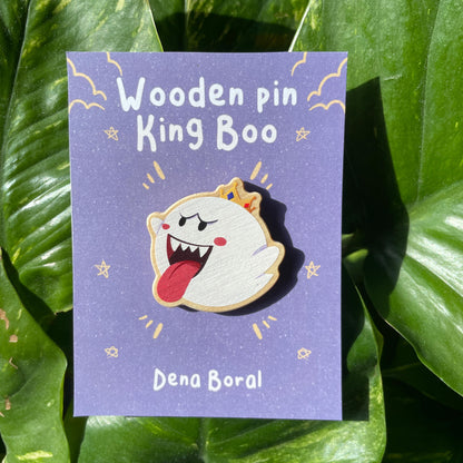 Rey Boo Pin de madera natural, Super Mario Bros, Nintendo Switch