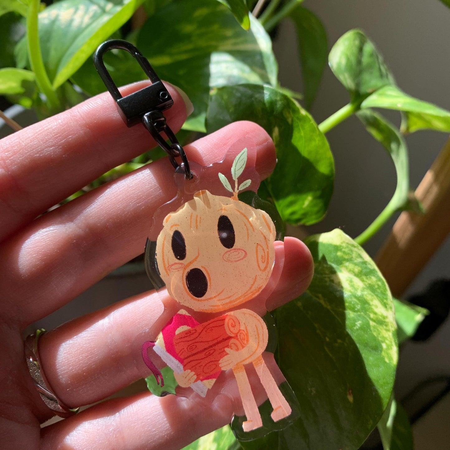 Hombre de Madera Keyring | Wood Man llavero | Fanart Netflix Hilda the Series | Llavero colgante regalo llaves mochila