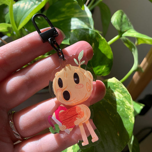 Hombre de Madera Keyring | Wood Man llavero | Fanart Netflix Hilda the Series | Llavero colgante regalo llaves mochila