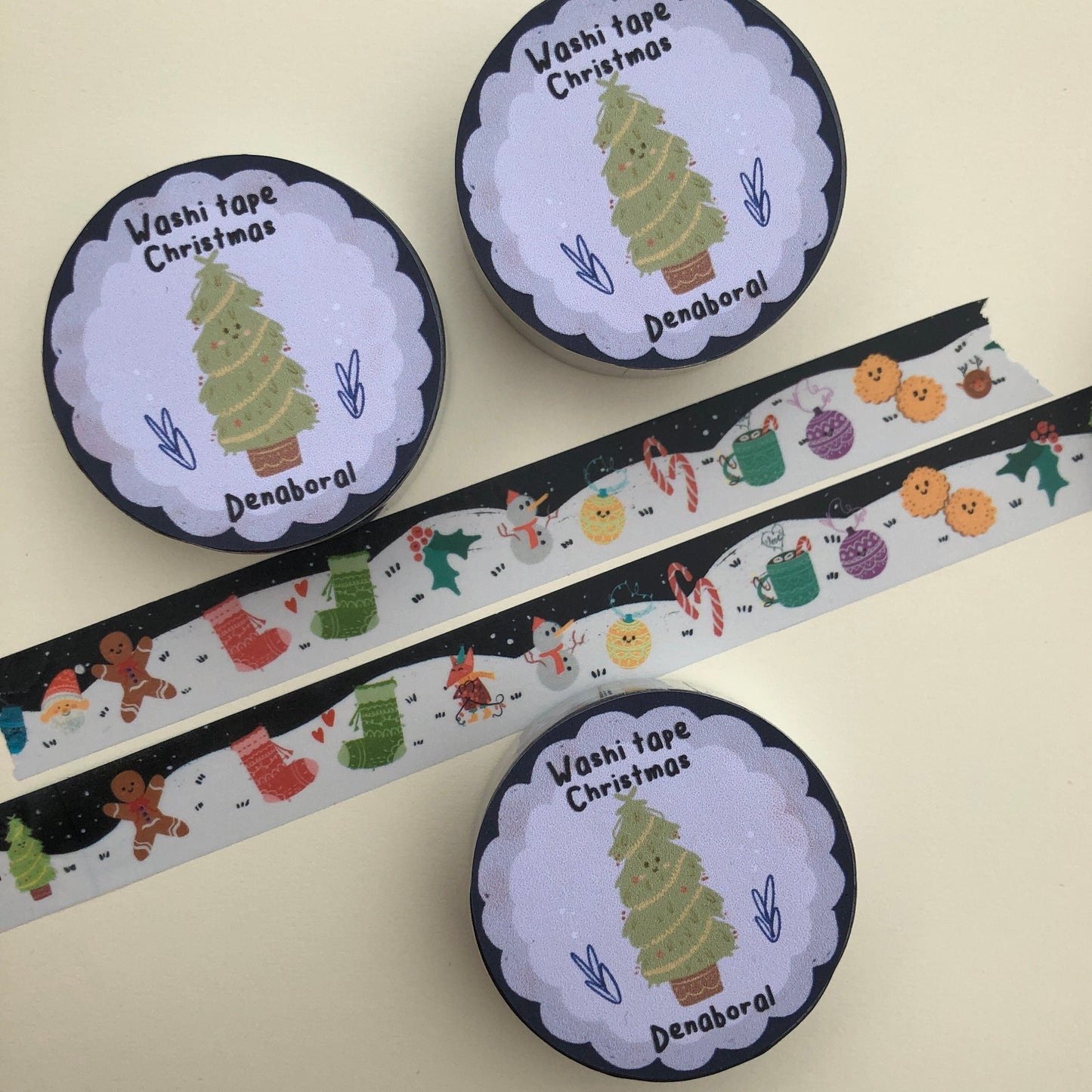 Navidad Washi Tape | Christmas Planner Tapes Handmade | Christmas Gift Card Design Gift Packaging | Cute Pattern Decorative Tape