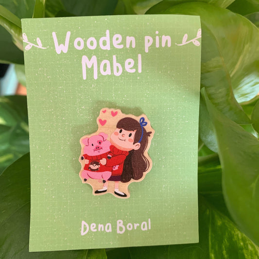 Mabel Pines Gravity Falls Pin de Madera Natural