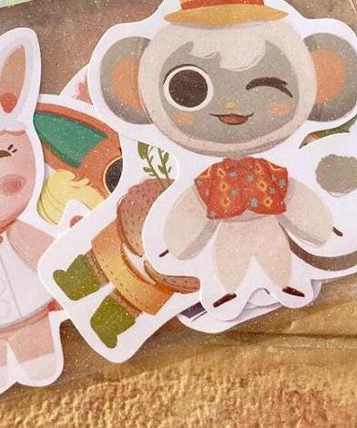 Pack 5 pegatinas Animal Crossing