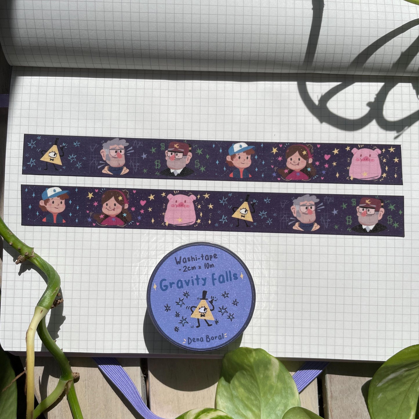 Washi Tape Gravity Falls Universe Ilustrado: Cinta Decorativa Retro y Kawaii de la colección "Gravity Falls"