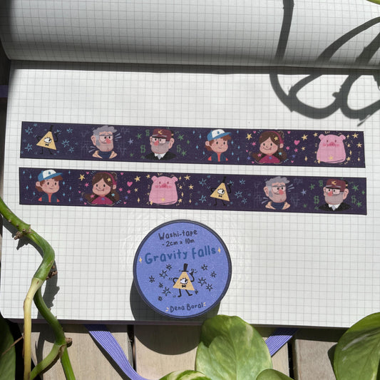 Washi Tape Gravity Falls Universe Ilustrado: Cinta Decorativa Retro y Kawaii de la colección "Gravity Falls"