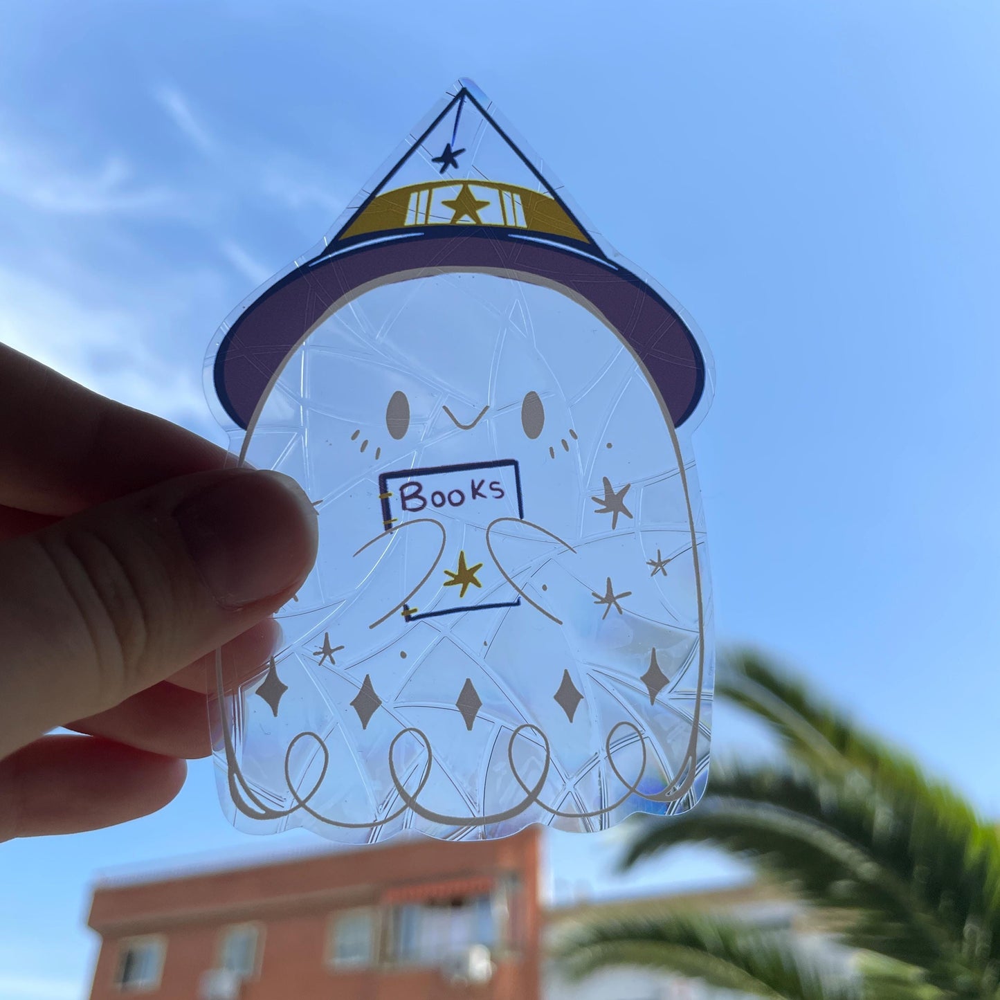 Spooky Boo...ks Pegatina atrapasol reutilizable para ventana Fantasma Halloween