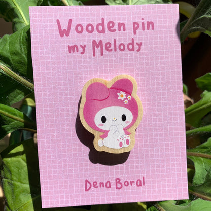 My melody | My Melody Wooden Pin Badge | My Melody