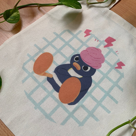 Tote Bag Pingu Enfadado | Bolsa Tela Fanart Angry Pingu Totebag | Fan Art 100% Algodón 40x40cm 16x16inch