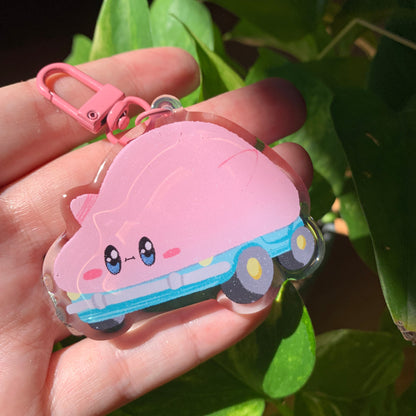 Llavero Kirby car |Keyring Keychain Acrilico colgante regalo llaves mochila Keychain