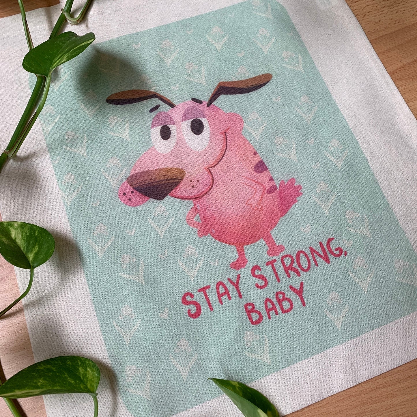 Tote Bag Agallas el perro cobarde | Bolsa Tela Fanart Courage The Cowardly Dog Totebag | Fan Art 100% Algodón 40x40cm 16x16inch