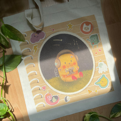 Tote Bag Jake | Bolsa Tela Hora de Aventuras | Adventure time Fan Art 100% Algodón 40x40cm 16x16inch