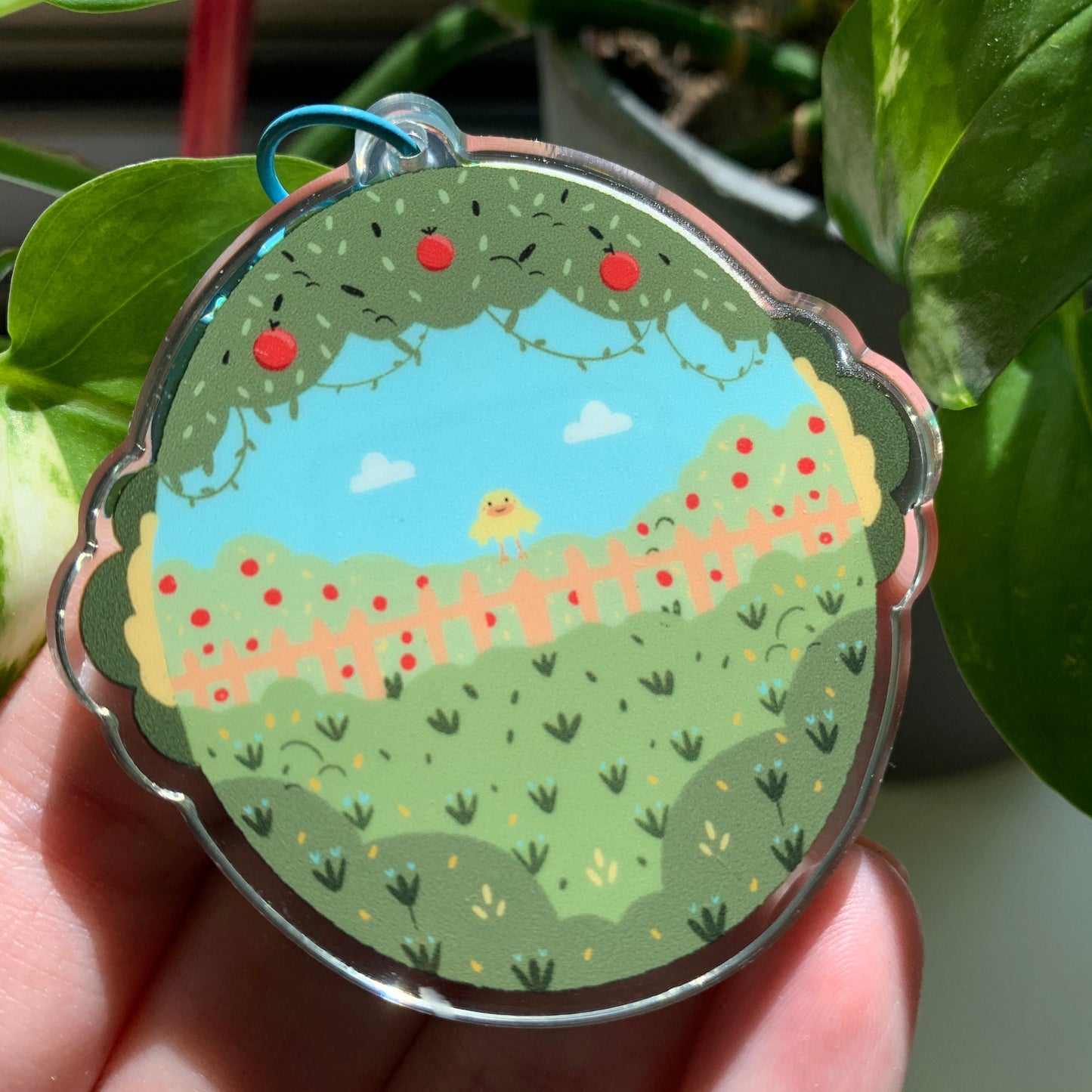 Llavero vaquita blanca | Tamagotchi shaker