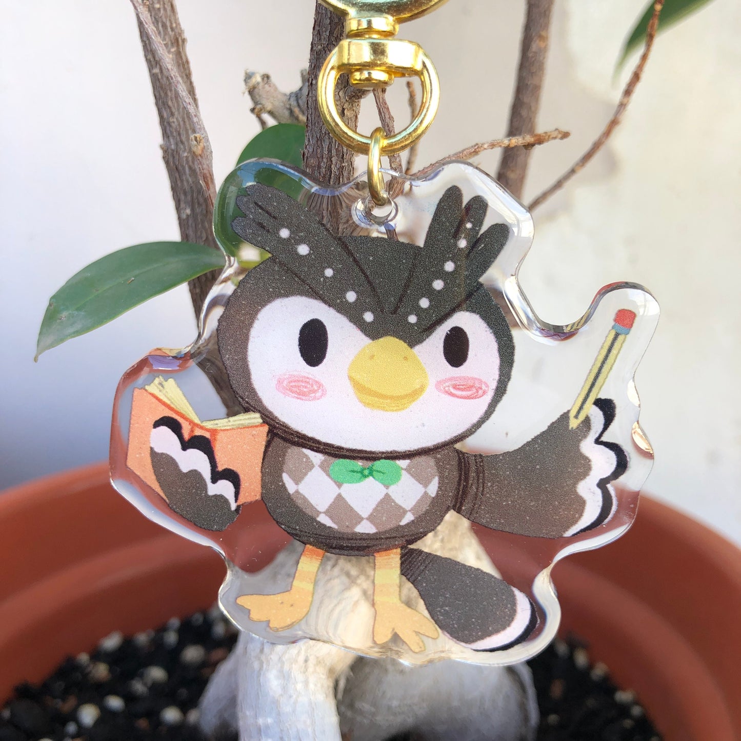 Socrates Keyring | Blathers llavero | Animal Crossing Llavero | New Horizons | Llavero colgante regalo llaves mochila Keychain