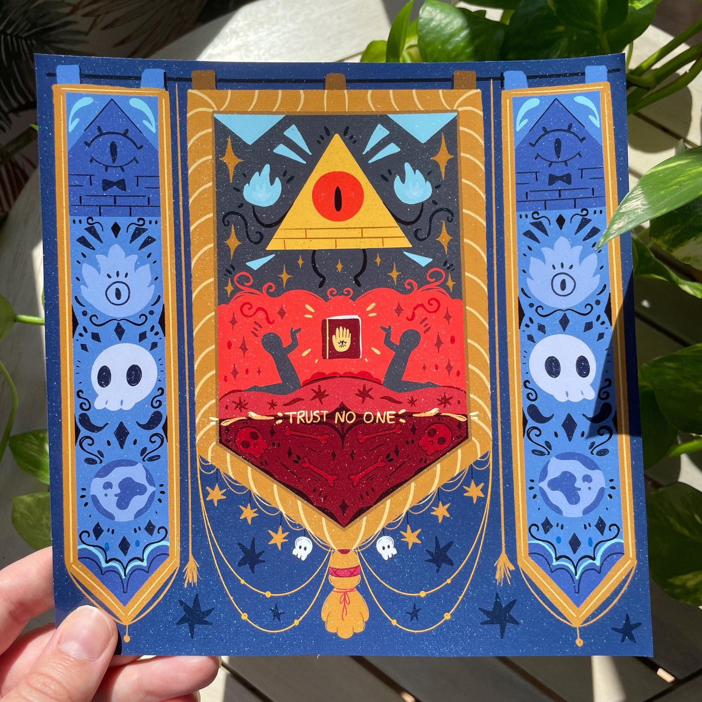 Print Bill Cipher Cult:  Fanart de la colección de ilustraciones "Gravity Falls"