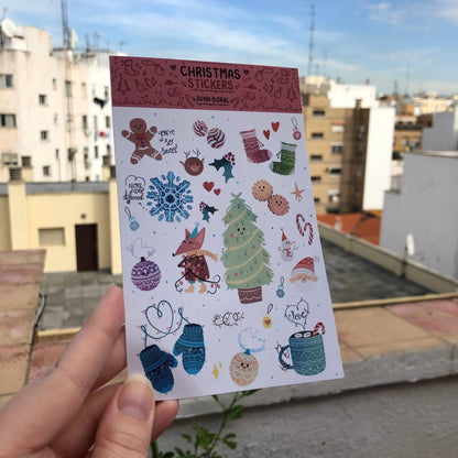 Pegatinas Navidad Christmas | Hoja de pegatinas stickers decoración | Pack de pegatinas precortadas