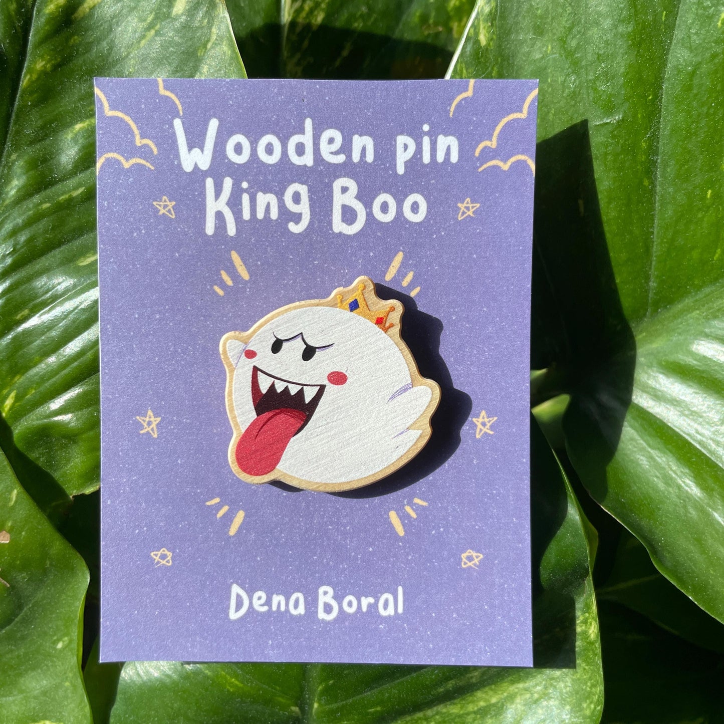 Rey Boo Pin de madera natural, Super Mario Bros, Nintendo Switch