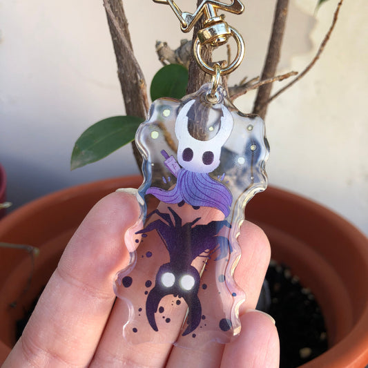 Hollow Knight Keyring: Hollow Knight llavero acrilico. Fanart Llavero colgante regalo llaves mochila Keychain
