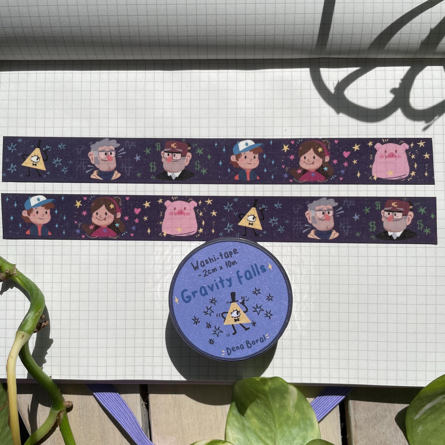 Washi Tape Gravity Falls Universe Ilustrado: Cinta Decorativa Retro y Kawaii de la colección "Gravity Falls"