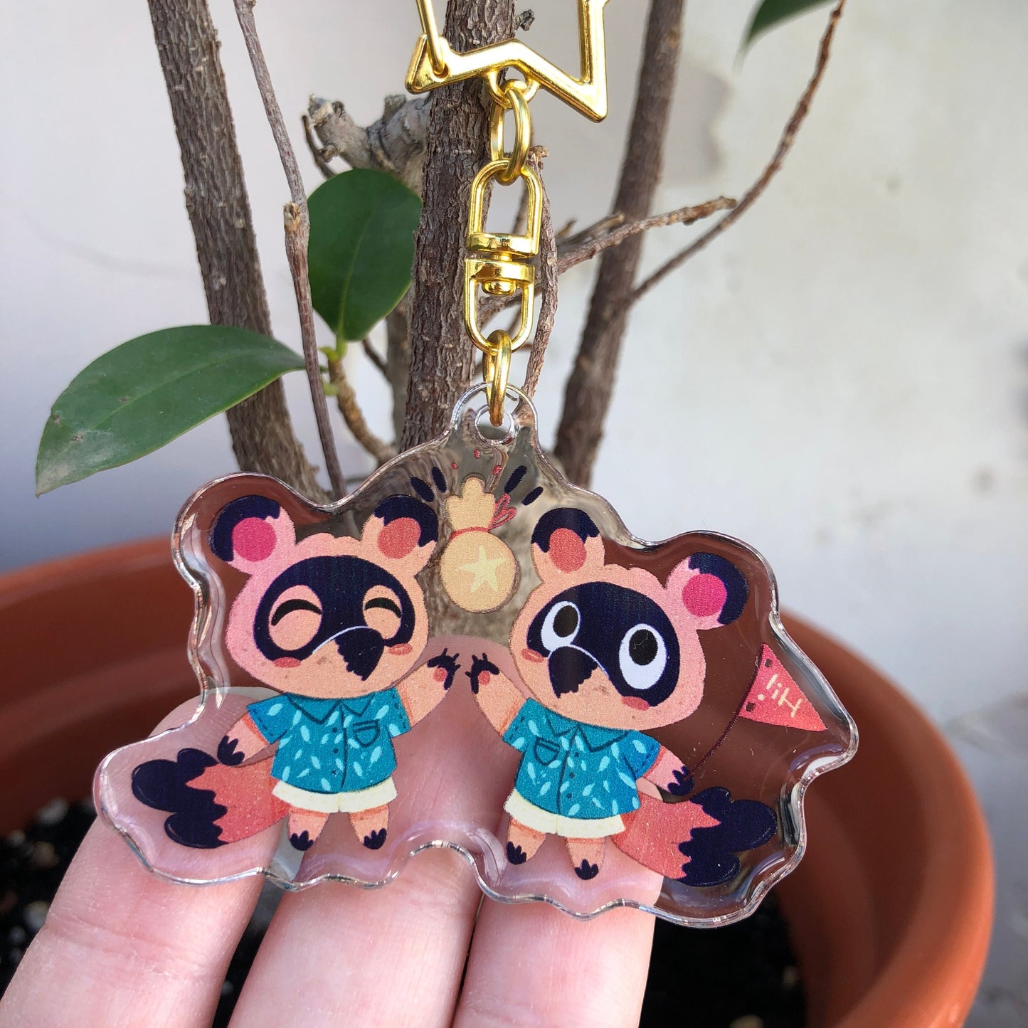 Timmy Tommy  Keyring | Nendo Tendo llavero | Animal Crossing Llavero | New Horizons | Llavero colgante regalo llaves mochila Keychain