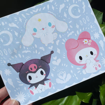 Print Kuromi Mymelody & Cinnamorroll | Illustration Fanart