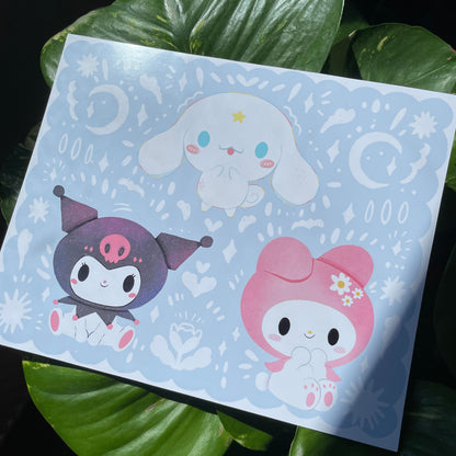 Print Kuromi Mymelody & Cinnamorroll | Illustration Fanart