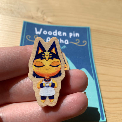 Pin de madera natural, Patri Animal Crossing New Horizons, Nintendo Switch Ankha