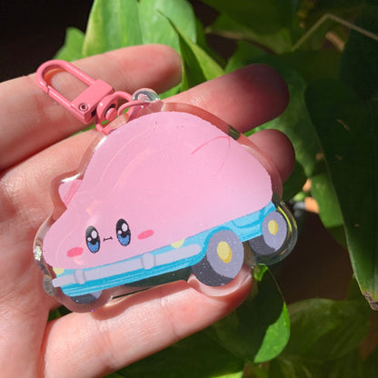 Llavero Kirby car |Keyring Keychain Acrilico colgante regalo llaves mochila Keychain