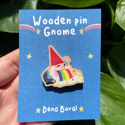Gnomo Gravity Falls Pin de Madera Natural